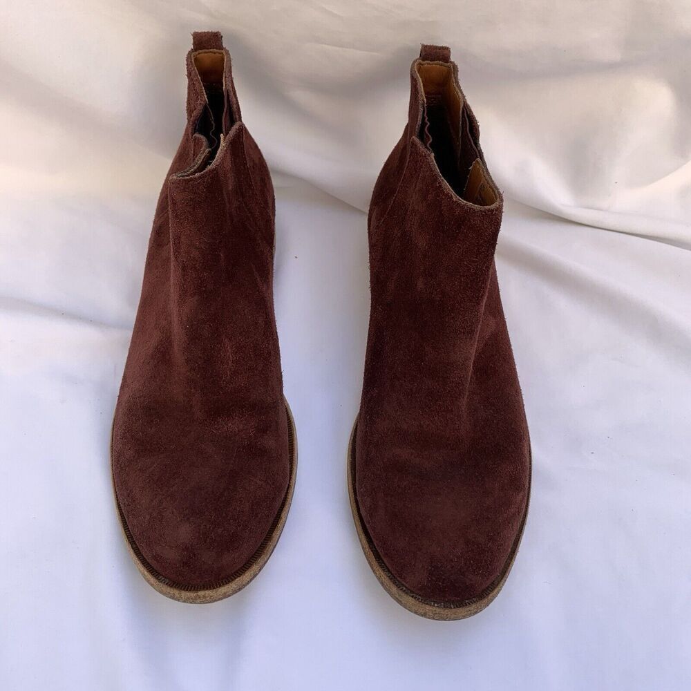 Kork-Ease Velma Bootie Suede Chelsea Ankle Boots 8 Womens Red Burgundy Boots - Picture 2 of 9